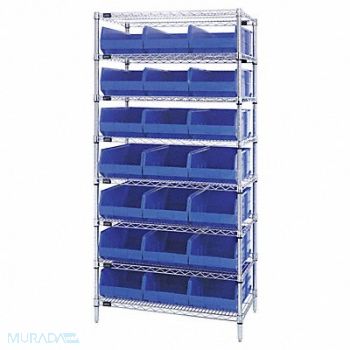 QUANTUM STORAGE SYSTEMS G7073 Bin Shlvng 14inx74inx36in Blue, 24K189