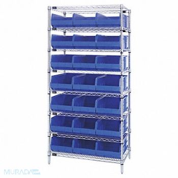QUANTUM STORAGE SYSTEMS G7079 Bin Shlvng 21inx74inx36in Blue, 24K195