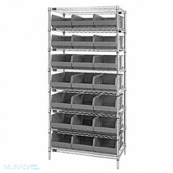 QUANTUM STORAGE SYSTEMS G7070 Bin Shlvng 12inx75inx36in Gray, 24K208