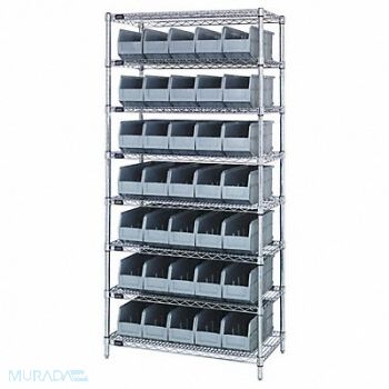QUANTUM STORAGE SYSTEMS G7074 Bin Shlvng 18inx74inx36in Gray, 24K212