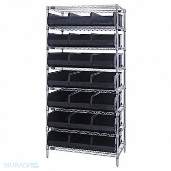 QUANTUM STORAGE SYSTEMS G7070 Bin Shlvng 12inx75inx36in Black, 24K229