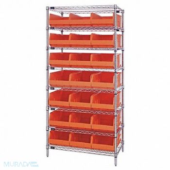 QUANTUM STORAGE SYSTEMS G7070 Bin Shlvng 12inx75inx36in Orange, 24K250