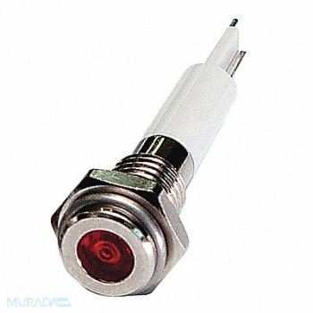 GRAINGER APPROVED Flat Indicator Light Red 12VDC, 24M032
