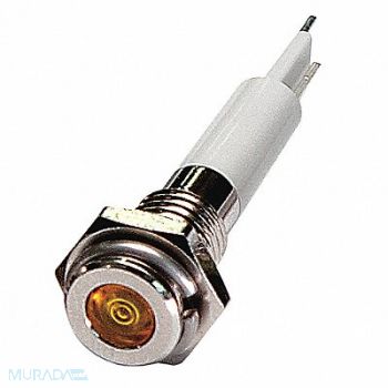 GRAINGER APPROVED Flat Indicator Light Yellow 12VDC, 24M033