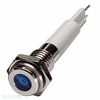 GRAINGER APPROVED Flat Indicator Light Blue 12VDC, 24M035