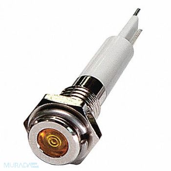 GRAINGER APPROVED Flat Indicator Light Yellow 24VDC, 24M038