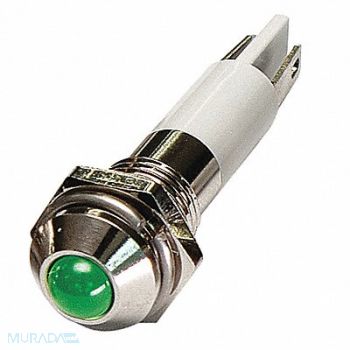 GRAINGER APPROVED Round Indicator Light Green 12VDC, 24M044