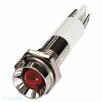 GRAINGER APPROVED Protrude Indicator Light Red 12VDC, 24M051