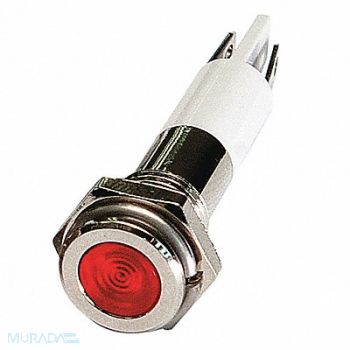 GRAINGER APPROVED Flat Indicator Light Red 24VDC, 24M065