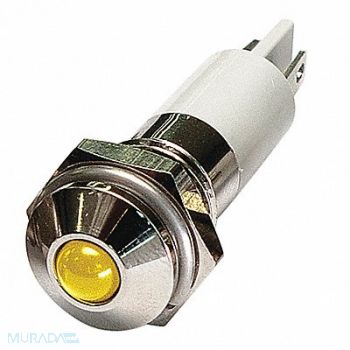 GRAINGER APPROVED Round Indicator Light Yellow 12VDC, 24M076
