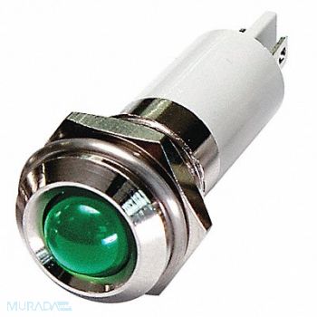GRAINGER APPROVED Round Indicator Light Green 110VAC, 24M117