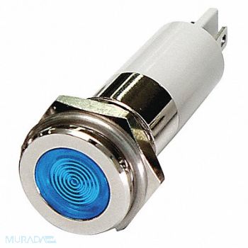 GRAINGER APPROVED Flat Indicator Light Blue 12VDC, 24M130