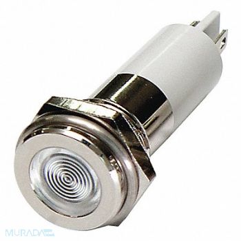 GRAINGER APPROVED Flat Indicator Light White 12VDC, 24M131