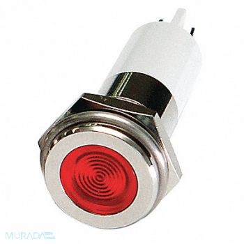 GRAINGER APPROVED Flat Indicator Light Red 24VDC, 24M132