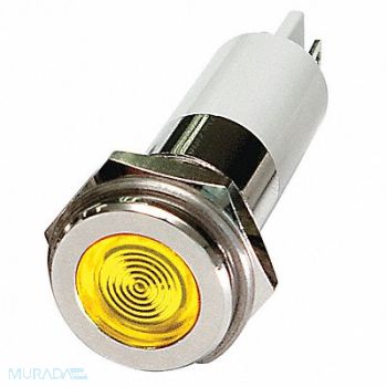 GRAINGER APPROVED Flat Indicator Light Yellow 24VDC, 24M133
