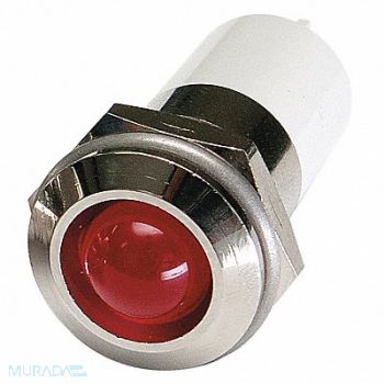 GRAINGER APPROVED Round Indicator Light Red 12VDC, 24M145