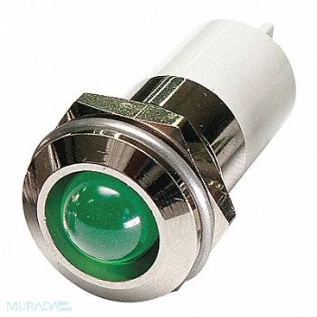 GRAINGER APPROVED Round Indicator Light Green 12VDC, 24M147