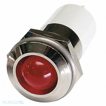 GRAINGER APPROVED Round Indicator Light Red 24VDC, 24M148