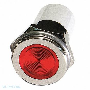 GRAINGER APPROVED Flat Indicator Light Red 12VDC, 24M163