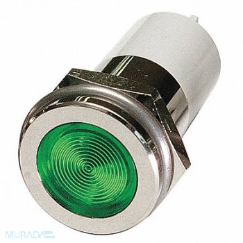 GRAINGER APPROVED Flat Indicator Light Green 24VDC, 24M170