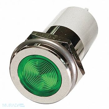 GRAINGER APPROVED Flat Indicator Light Green 110VAC, 24M175
