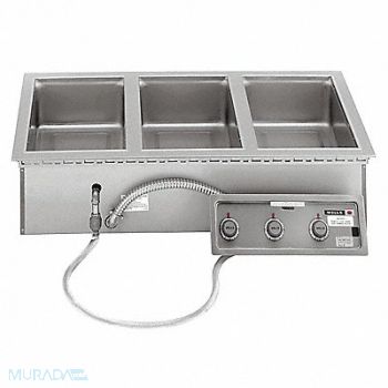 WELLS MANUFACTURING Built-in Food Warmer Triple Well, 24T823