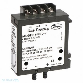 DWYER Differential Transmitter 0 to 10 in wc, 24Z021
