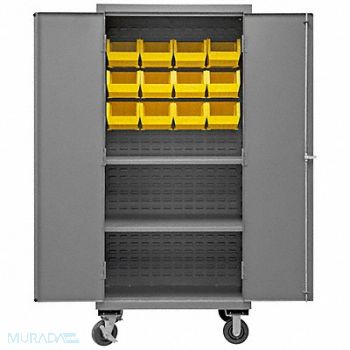 DURHAM MFG K4885 Bin Cabinet 81 x36 x24 Gray 12YlwBns, 36EZ34