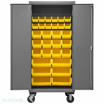 DURHAM MFG K4878 Bin Cabinet 80 x36 x24 Gray 30YlwBns, 36EZ37