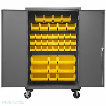 DURHAM MFG K4879 Bin Cabinet 80 x48 x24 Gray 42YlwBns, 36EZ43
