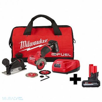 MILWAUKEE M12 FUEL 3 Cut Off Kit 5.0 Battery, 387HG9