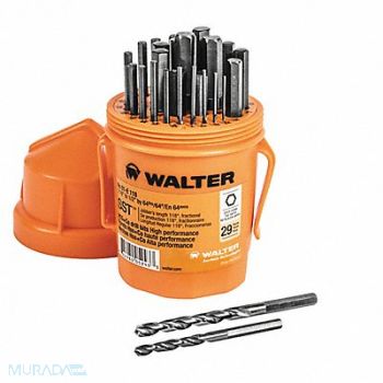 WALTER SURFACE TECHNOLOGIES Jobber Drill Set Quickshank 118deg 29pcs, 252W03