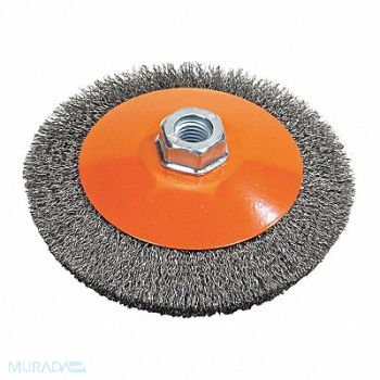 WALTER SURFACE TECHNOLOGIES Saucer Cup Brush Crimped 5 X 5/8 -11, 252Z34
