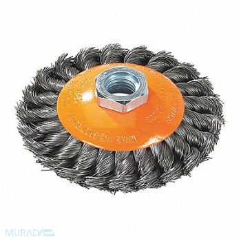 WALTER SURFACE TECHNOLOGIES Saucer Cup Brush Knot-twist 5 X 5/8 -11, 252Z32