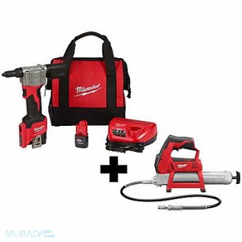 MILWAUKEE M12 Rivet Tool Kit M12 Grease Gun, 388TM6