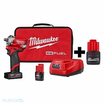 MILWAUKEE M12 FUEL Stubby 1/2 IW M12 CP2.5 Batt, 388TL9