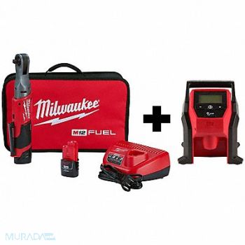MILWAUKEE M12 3/8 Ratchet 2Batt M12 CP Inflator, 388TM0