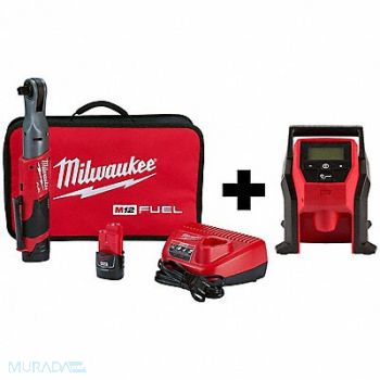 MILWAUKEE M12 1/2 Ratchet 2Batt M12 CP Inflator, 388TM2