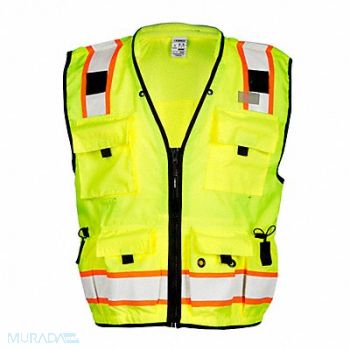 KISHIGO K4643 High Visibility Vest Class 2 2XL Lime, 257NZ1