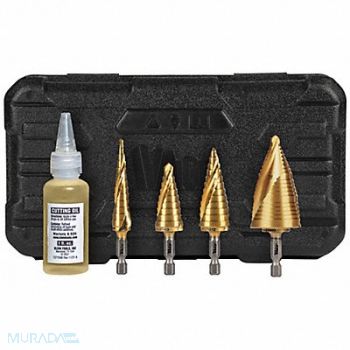 KLEIN TOOLS All-Purpose Step Bit Kit 4 Pc, 807JN1