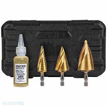 KLEIN TOOLS Electricians Step Drill Bit Set, 807JN2