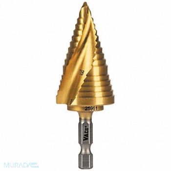 KLEIN TOOLS Step Drill Bit 7/8 to 1-1/8 VACO, 807JN4