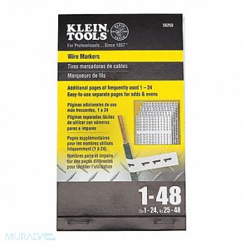 KLEIN TOOLS Individual Wire Marker Preprinted Label, 259D90