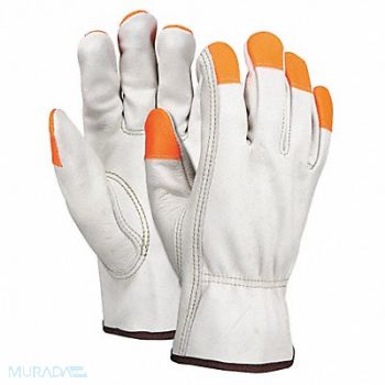 MCR SAFETY Leather Gloves Beige 2XL PR, 25D569