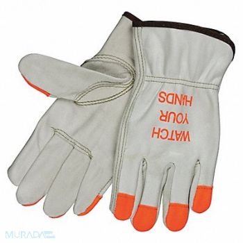 MCR SAFETY Leather Gloves Beige 2XL PR, 25D575