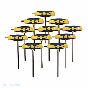 WIHA 11 Pc Ball End Hex Inch Comfortgrip T-Ha, 25D788