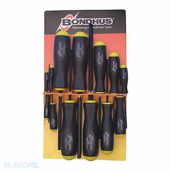 BONDHUS Set 13 Ball End Screwdrivers, 25DY63