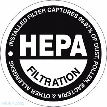 MI-T-M Decal Hepa Filter For Shop Vac, 25GR61