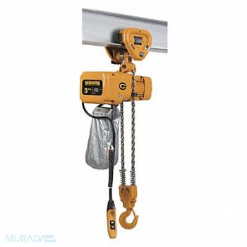 HARRINGTON Elec. Chain Hoist w/Trolley 6000lb 20 ft, 25K693