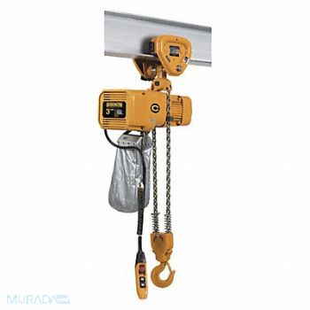 HARRINGTON Elec. Chain Hoist w/Trolley 6000lb 10 ft, 25K697